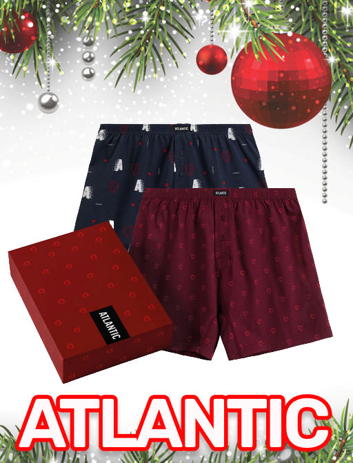 ATLANTIC 2GMB-012 Трусы боксеры 3D Love - набор 2 шт. темно-синий + красный  фото 9