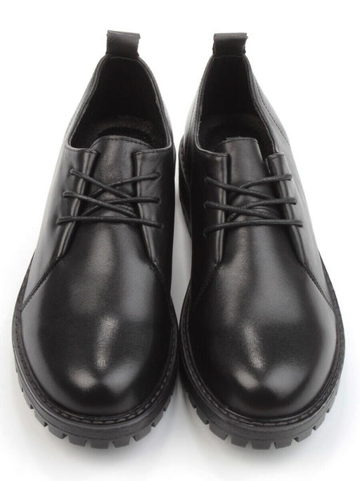 03-DYL76-1 BLACK Полуботинки женские (натуральная кожа)