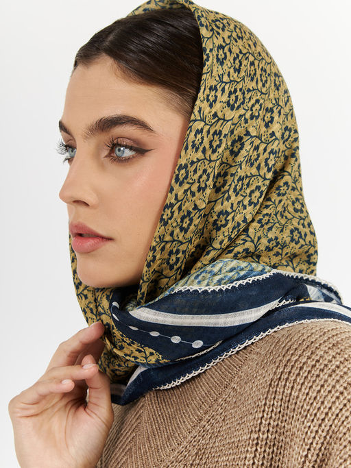 Большой, мягкий, тонкий и очень нежный двусторонний платок с рисунком - Tantino фото 9