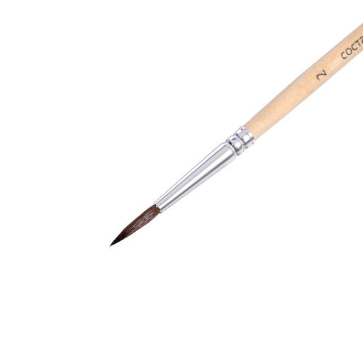 Цена за 10 шт. Кисть для рисования, белка, № 2, круглая, деревянная ручка, международный размер