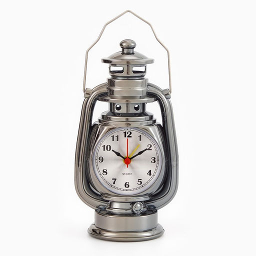 Часы - будильник настольные «Керосинка», дискретный ход, циферблат d-6 см, 9×21 см, АА