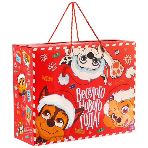 Пакет-коробка, 15 х 50 х 40 см Веселого Нового Года!, Щенячий патруль - Paw Patrol фото 3
