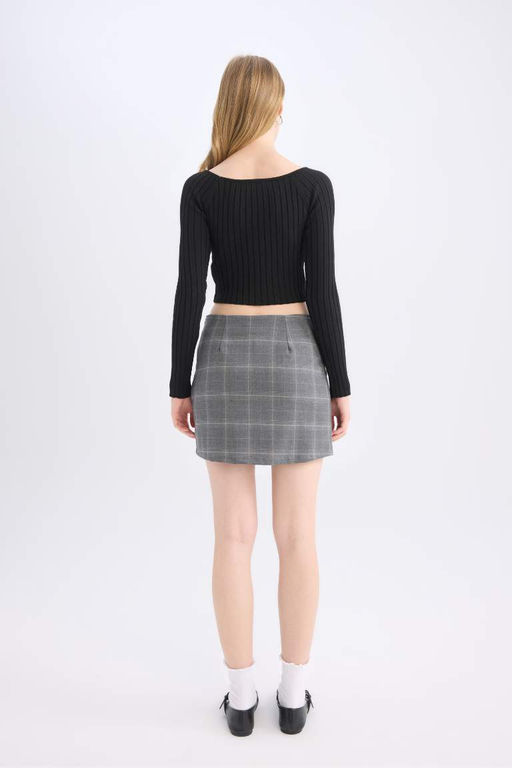 Мини-юбка с крутым принтом и высокой талией - Defacto фото 6