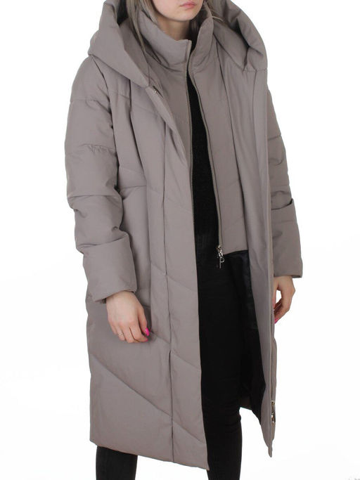 8836 GRAY Пальто зимнее женское (150 гр. холлофайбер)