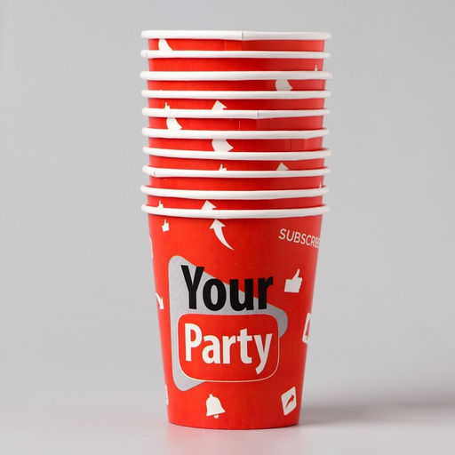 Цена за 10 шт. Стакан бумажный Your party, 250 мл, однослойный - Страна карнавалия фото 3