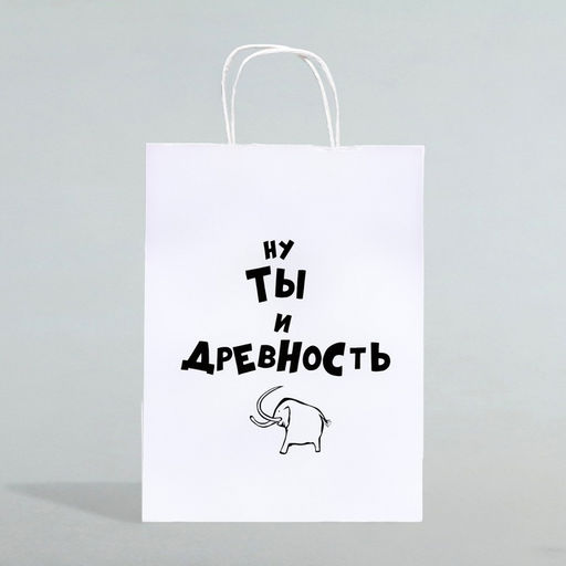 Пакет подарочный Ну ты и древность, 24 х 10 х 32 см 1 шт - UPAK LAND фото 4