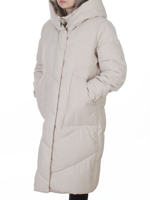 8836 LT. BEIGE Пальто зимнее женское (150 гр. холлофайбер)