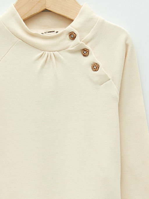 Bisiklet Yaka Uzun Kol Basic K?z Bebek Ti??rt - Waikiki фото 3