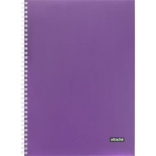 Бизнес-тетрадь А4 96л Attache Metallic Фиолет клетка, греб, картон, фольга