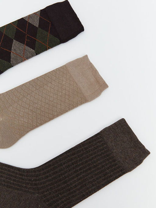 Desenli Erkek Soket ?orap 3l?