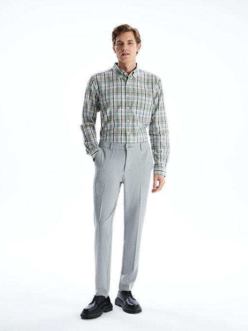 Regular Fit Uzun Kollu Ekose Poplin Erkek G?mlek