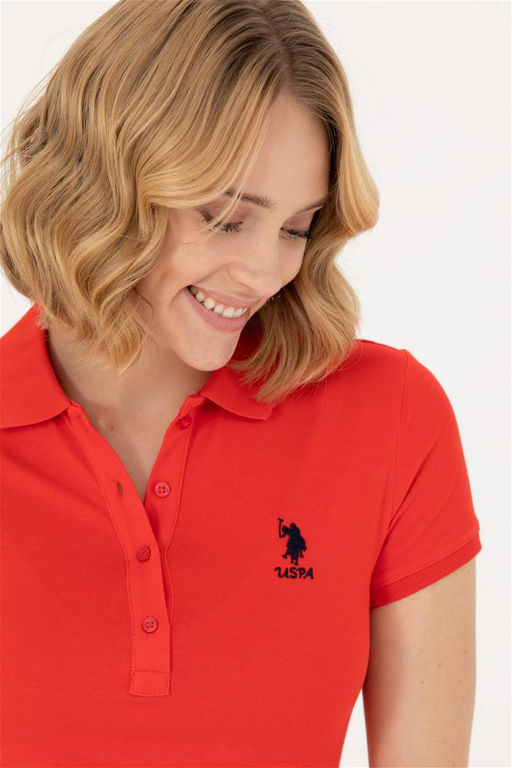 U. S. Polo Assn Женская красная базовая футболка Неожиданная скидка в корзине - U.s. polo assn фото 2