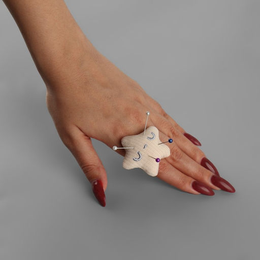 Цена за 2 шт. Игольница-кольцо «Звёздочка», 5×5×4 см, бежевая