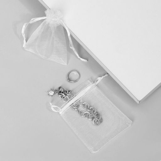 Цена за 100 шт. Мешочек подарочный, 7×9 см, бежевый