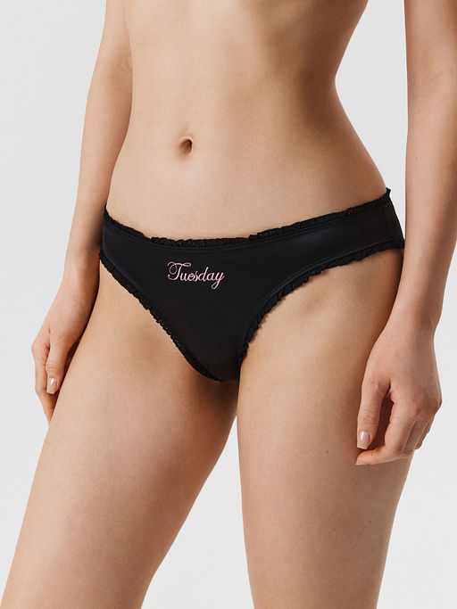 Infinity / Трусы женские в наборе из 5 шт. Selia черный с бежевым - Infinity Lingerie фото 3