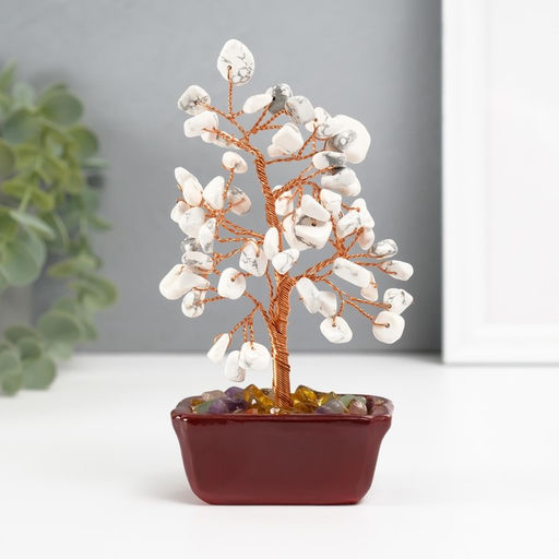 Бонсай декоративный «Денежное дерево с мрамором», 60 камней, 12.5×5.2×7 см