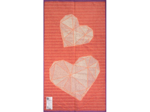 6с103.412ж1 Арт-сердца (коралл3) Полотенце махровое 50х90см