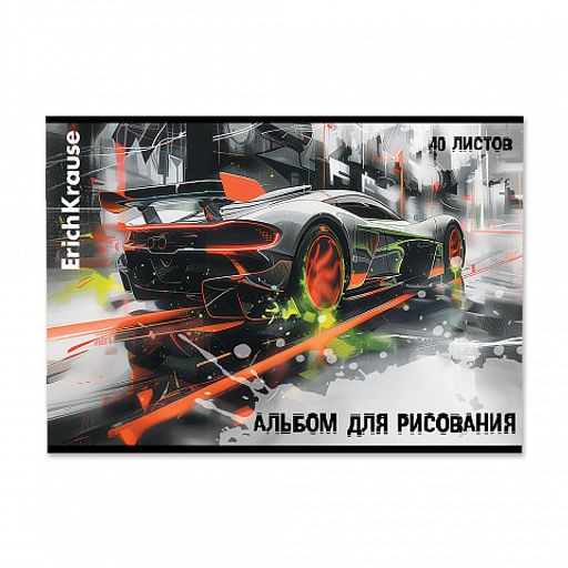 Цена за 5 шт. Альбом для рисования на скобе ErichKrause Adrenaline Speed, А4, 40 листов_MIX-PACK фото 2