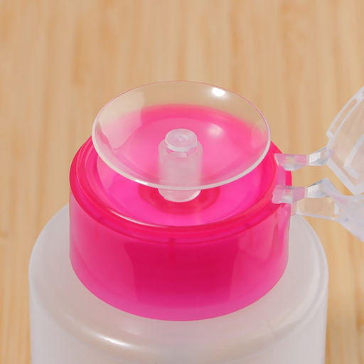 Флакон с помпой, 200 мл, розовый, прозрачный