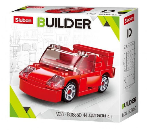 Конструктор SLUBAN 44 дет. "BUILDER. Кабриолет красный спортивный" (М38-В0885D) в коробке