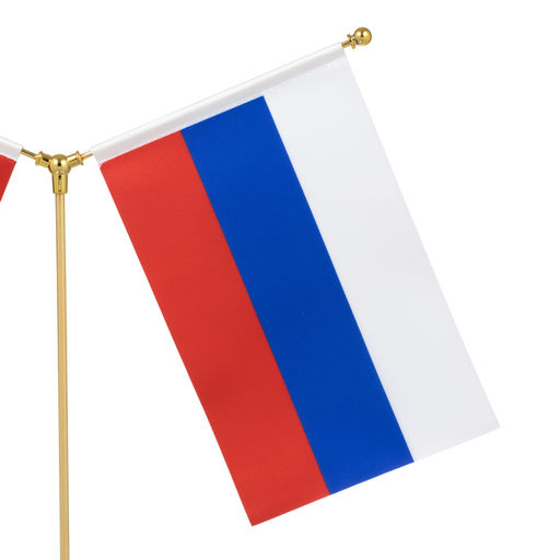 Флагшток настольный с двумя флажками 21 х 14 см, круг 6.5 х 3.5 см, 23 х 30 см, золото - Simaland фото 3