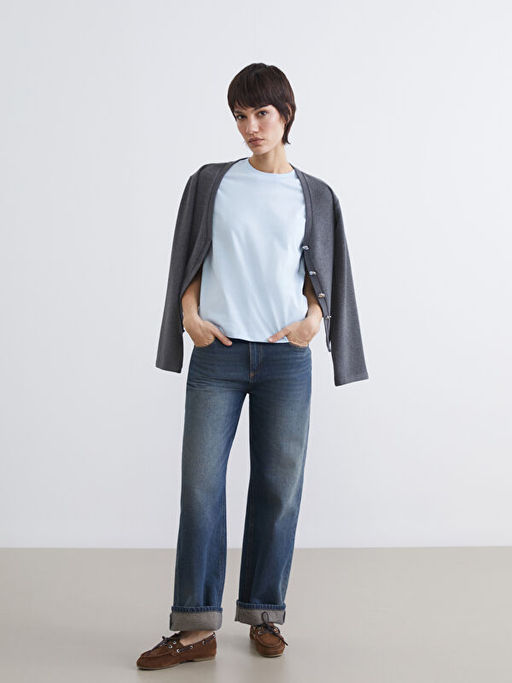 Bisiklet Yaka Kad?n Ti??rt