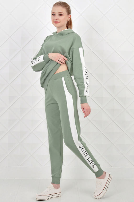 Арт. 2355 Костюм с брюками женский 44-52 (5 шт) Цвет:верх- лила, белый, низ- лила, белый - Калинка фото 3