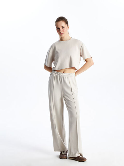 Bisiklet Yaka Crop Kad?n Spor Ti??rt