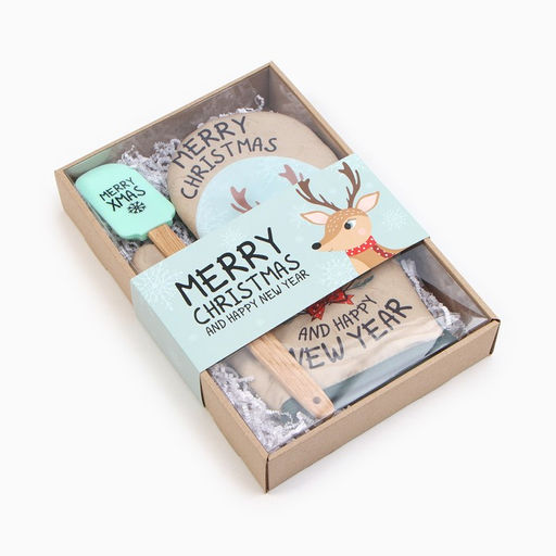 Набор подарочный Доляна Merry Xmas: варежка-прихватка, лопатка силикон  фото 8