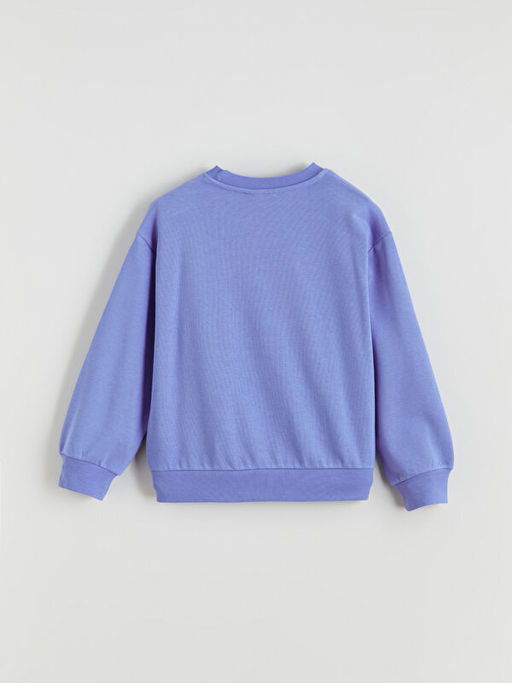 Bisiklet Yaka Goofy Bask?l? K?z ?ocuk Sweatshirt