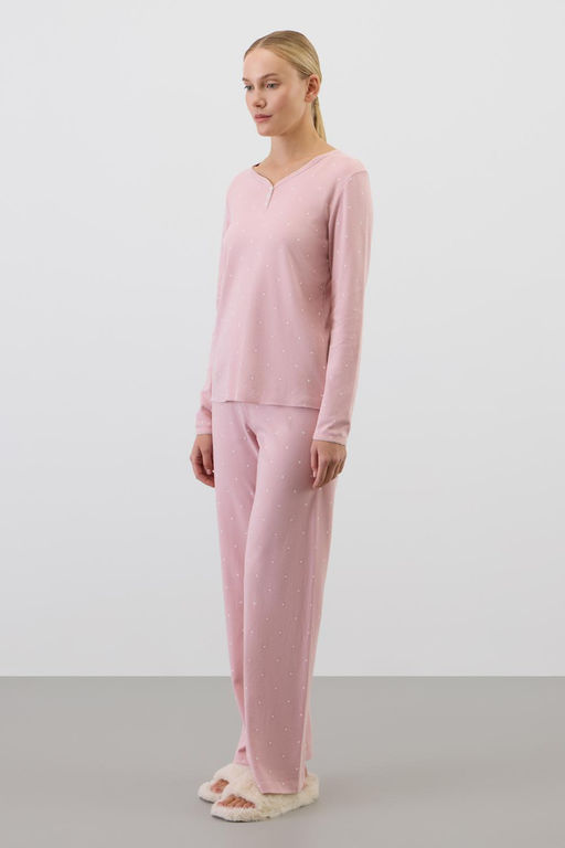 Е 20182/розовый лед,мини сердечки пижама жен