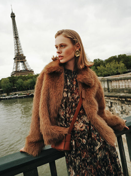 Ba?lamal? Yaka Desenli Kad?n Bluz