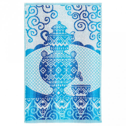 Полотенце кухонное махровое 30х50см, пестротканое, плотность 420гр/м2, хлопок 100%, "Завтрак аристократа-3" (Россия)