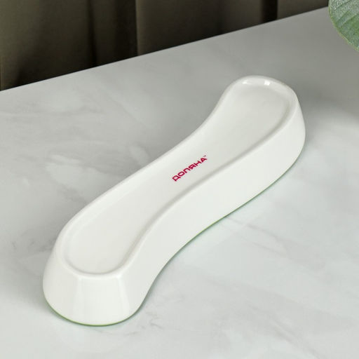 Блюдо фарфоровое для оливок/солений Доляна «Олива», 20×5×3,5 см, цвет белый