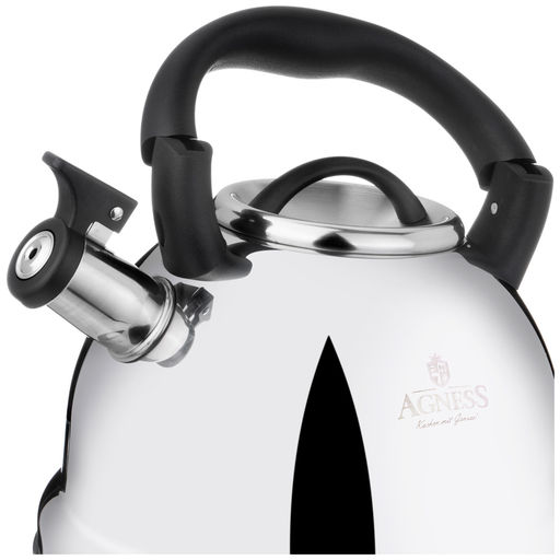 ЧАЙНИК AGNESS СО СВИСТКОМ, 3,0 Л И СКЛАДЫВАЮЩЕЙСЯ РУЧКОЙ фото 4