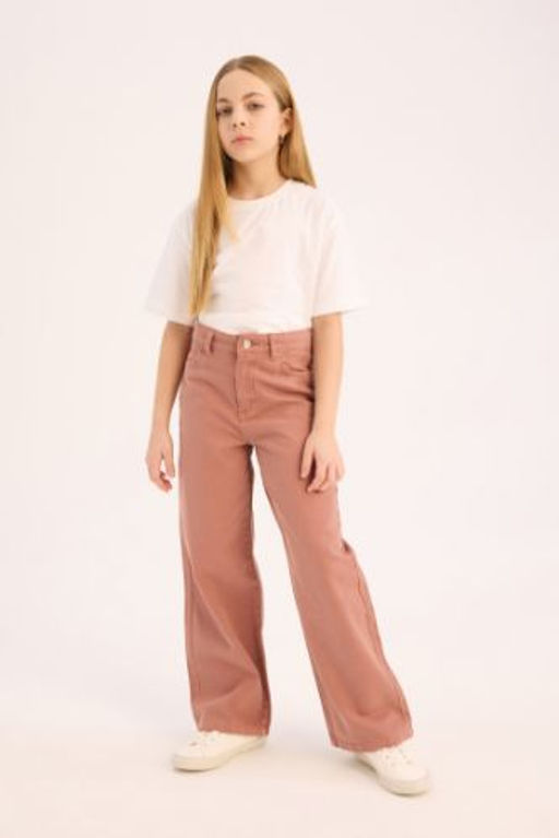 K?z Cocuk Wide Leg Genis Paca Pamuklu Pantolon