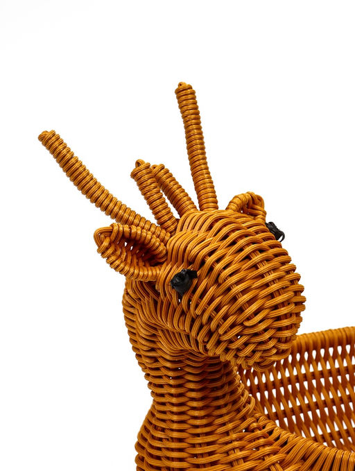 Корзина плетёная для хранения «Олень», 30×23×30 см, пластиковая, коричневая