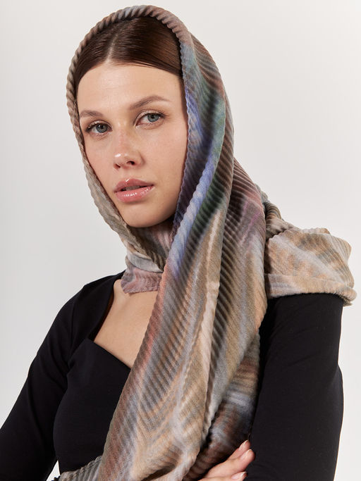 Большой, мягкий, тонкий и очень нежный двусторонний палантин с рисунком - Tantino фото 4