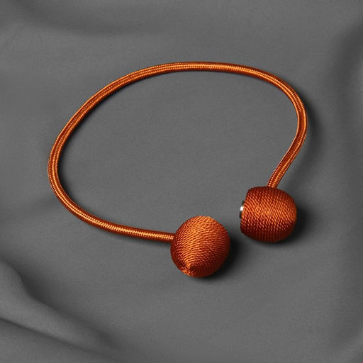 Цена за 3 шт. Подхват для штор Шарики, d = 3 см, 40 см, цвет терракотовый - Арт узор фото 2