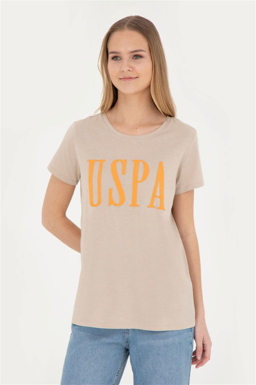 U. S. Polo Assn / Женская футболка светло-хаки с круглым вырезом - U.s. polo assn фото 8