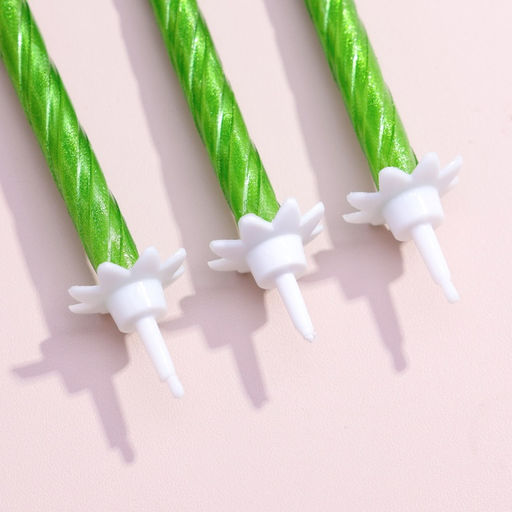 Цена за 2 шт. Свечи в торт «Спираль», 6 см, зелёные, набор 10 шт.