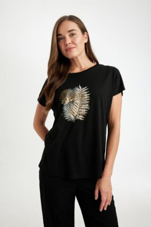 Regular Fit Bisiklet Yaka K?sa Kollu Tisort