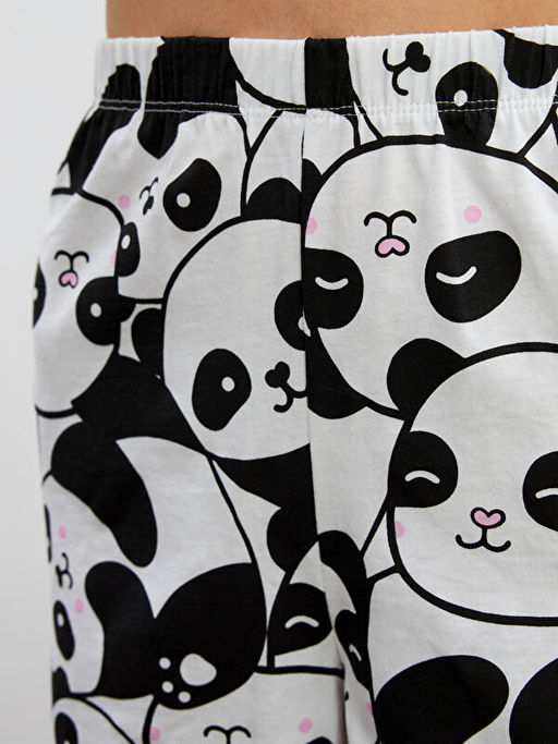 Panda Desenli Ask?l? Kad?n ?ortlu Pijama Tak?m?