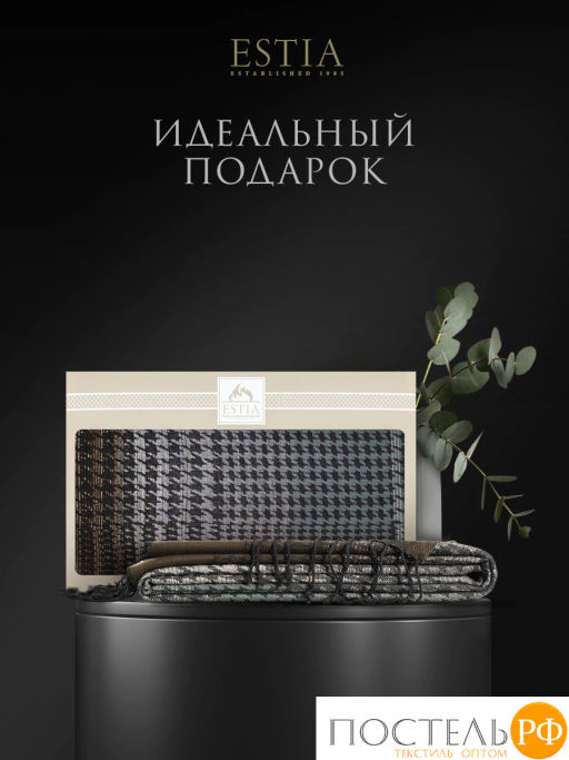 Плед ESTIA АЗЗЕРРА сер./бирюз. 60% вискоза, 40% акрил, 120 г/м2  фото 10