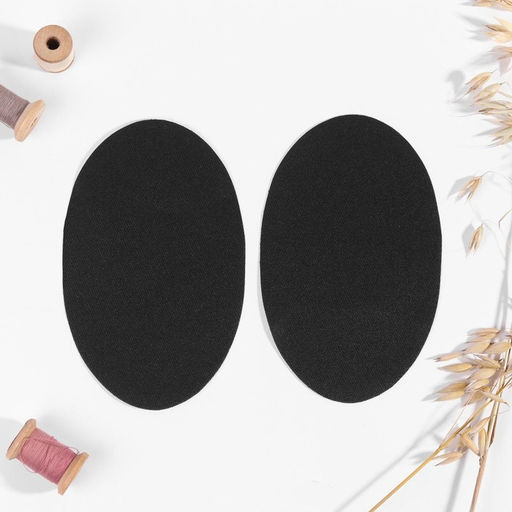 Цена за 2 шт. Заплатки для одежды, 15.5×9.5 см, термоклеевые, 2 шт., чёрные