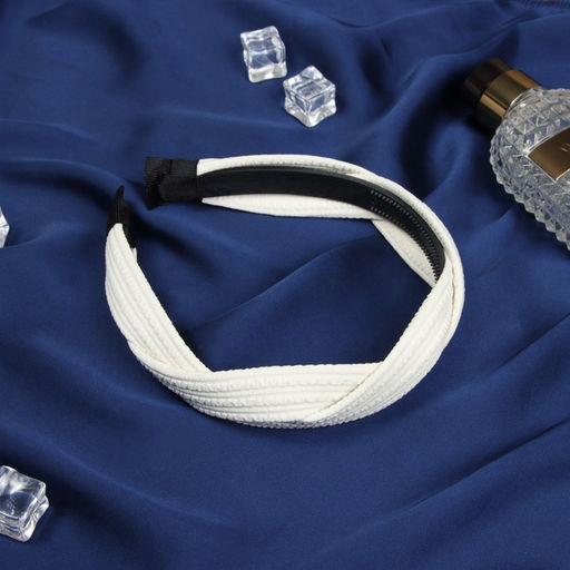 Цена за 2 шт. Ободок для волос «Жаннет», коса плетение, 3 см, бежевый