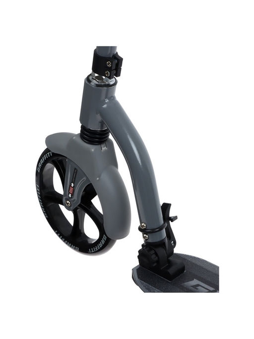 Самокат городской GRAFFITI Cross 230, колёса PU 230/180 мм, с передним амортизатором, ABEC 9 Carbon