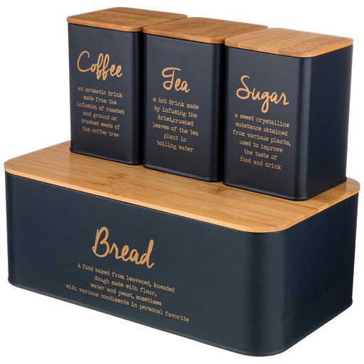 НАБОР ХЛЕБНИЦА 2 в 1 AGNESS NAVY STYLE 6 Л 34*18*12,5 СМ, БАНКА ДЛЯ СЫПУЧИХ 1,1 Л 10*10*14 СМ 3 ШТ  фото 2