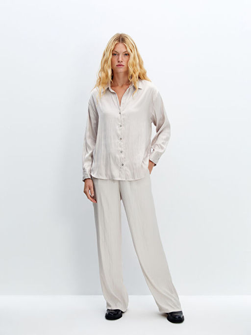 Oversize Saten Kad?n G?mlek