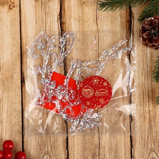 Цена за 2 шт. Ёлочная игрушка Зимнее волшебство. Олень в прыжке - магия, 1312 см, прозрачный фото 5